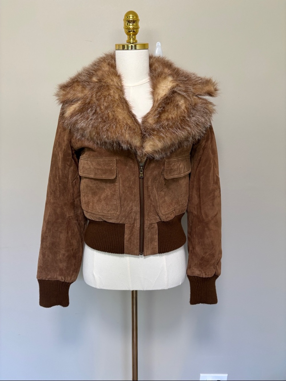 Guess Bomber Jacket with Faux Fur Collar